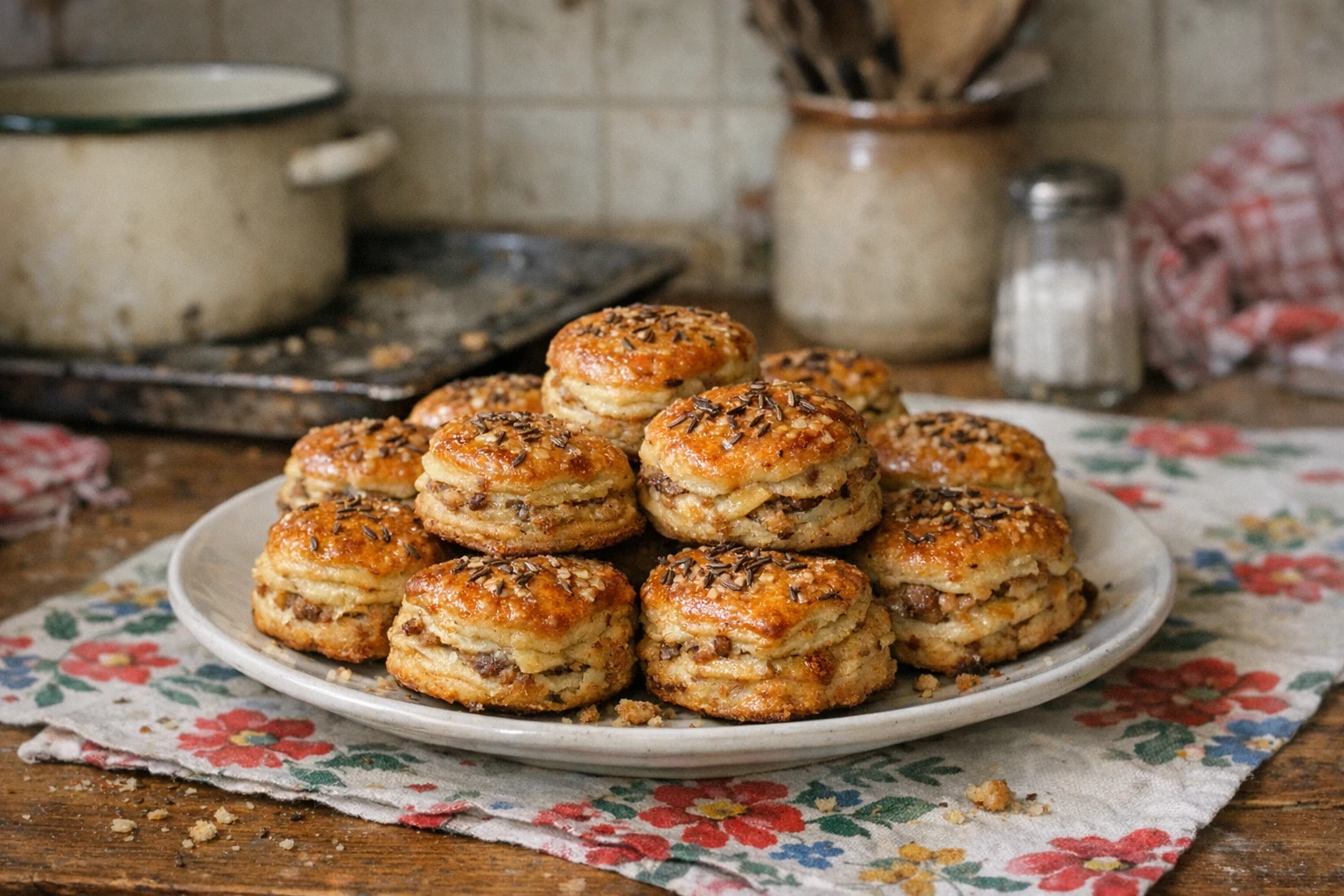 Bladerdeegkoekjes met kaantjes